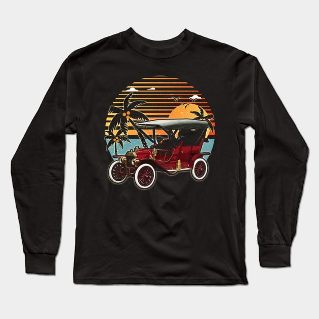 Ford Model T 1908 car sunset Long Sleeve T-Shirt by JocelynnBaxter